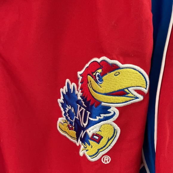 Jayhawks , University of Kansas. Pull-over ,Wind breaker.  XXL.Big Logo .Vintage - Picture 10 of 13